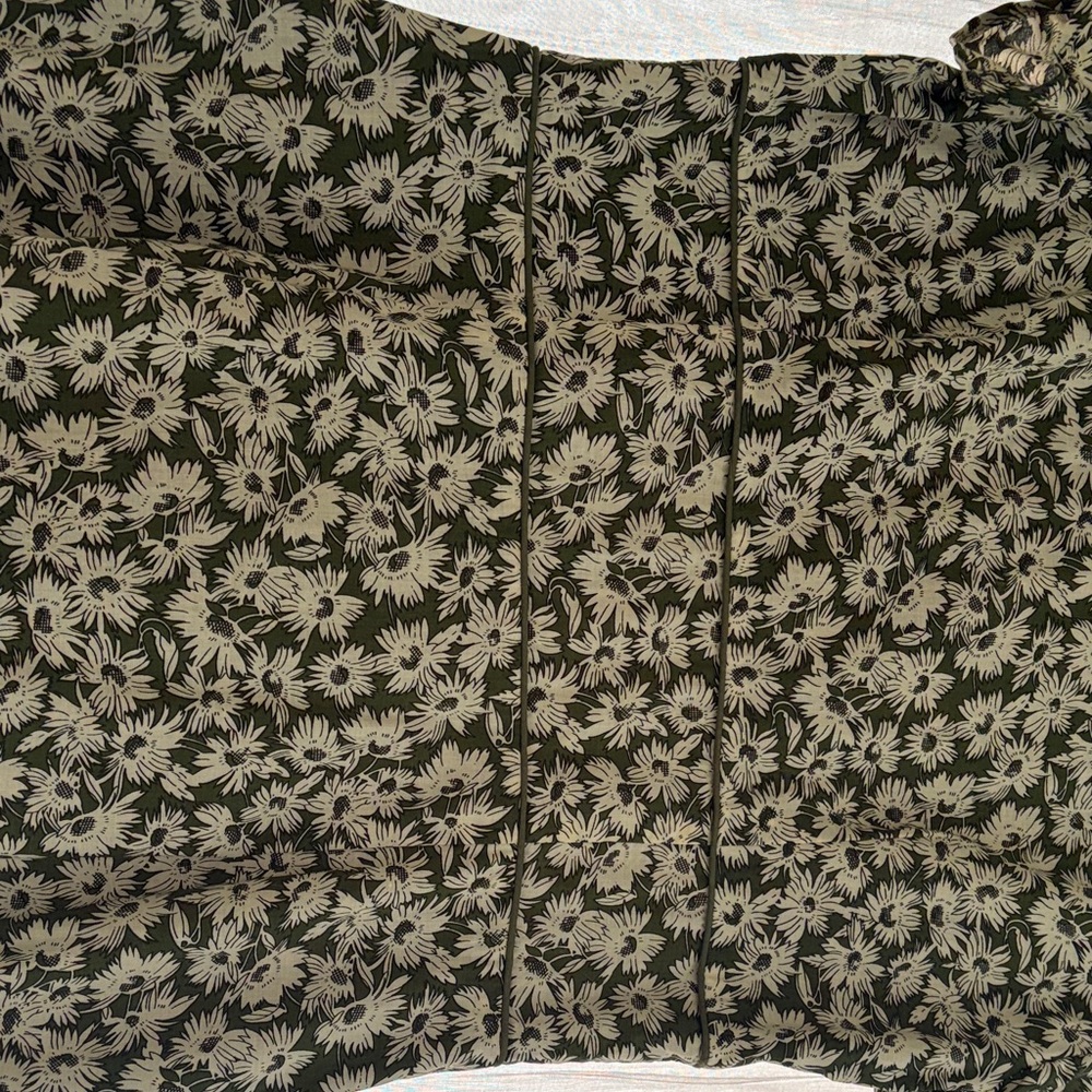 Women's Vintage look Green Floral Button-Front Dress - Picture 3 of 5